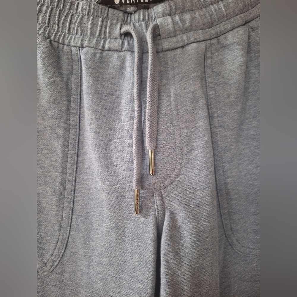 Athleta Womens Farallon Heathered Blue Wide Leg Crop Jogger Size 2 - Picture 3 of 9